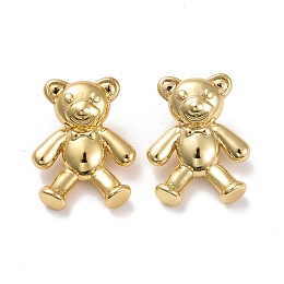 Honeyhandy Brass Pendants, Lead Free & Cadmium Free, Bear, Real 18K Gold Plated, 20.5x16x5.5mm, Hole: 3x1.5mm