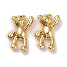 Honeyhandy Brass Pendants, Lead Free & Cadmium Free, Bear, Real 18K Gold Plated, 18x10.5x4.5mm, Hole: 4.5X2mm