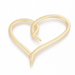 Honeyhandy Alloy Big Pendants, Matte Style, Heart, Cadmium Free & Lead Free, Real 14K Gold Plated, 62x62.5x3mm