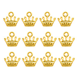 Arricraft Zinc Alloy Charms, Lead Free & Cadmium Free, Crown Shape, Golden, 13x14x3mm, Hole: 2mm