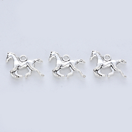 Honeyhandy Tibetan Style Alloy Pendants, Cadmium Free & Lead Free, Horse, Antique Silver, 15x18x3mm, Hole: 1.8mm, about 397pcs/500g