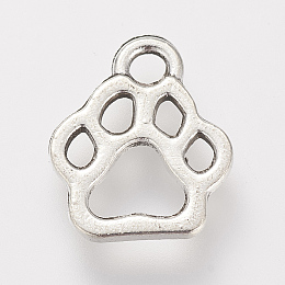 Honeyhandy Tibetan Style Alloy Charms, Dog Paw Prints, Cadmium Free & Lead Free, Antique Silver, 13x11x1.5mm, Hole: 2mm, about 1425pcs/500g