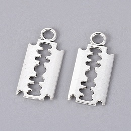 Honeyhandy Tibetan Style Alloy Pendants, Cadmium Free & Lead Free, Blade, Antique Silver, 25x11x1mm, Hole: 3mm