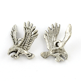 Honeyhandy Tibetan Style Zinc Alloy Pendants, Lead Free & Cadmium Free, Eagle/Hawk Charm, Antique Silver, 18.3x24.7x6mm, Hole: 2mm, about 185pcs/500g