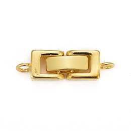 Honeyhandy Brass Fold Over Clasps, 1-Hole, Cadmium Free & Lead Free, Golden, 24x7x4mm, Hole: 1mm