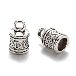 Honeyhandy Alloy Cord Ends, End Caps, Terminators, Lead Free & Cadmium Free, Antique Silver, 16x9mm, Hole: 3mm, 6.5mm inner diameter.