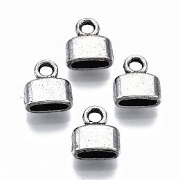 Honeyhandy Tibetan Style Alloy Metal Cord Ends, End Caps, Cadmium Free & Lead Free, Antique Silver, 9x8x4mm, Hole: 1.8mm, Inner Diameter: 6x2mm