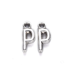 Honeyhandy Tibetan Style Alloy Pendants, Cadmium Free & Lead Free, Letter P, P: 15.5x6x2mm, Hole: 2mm