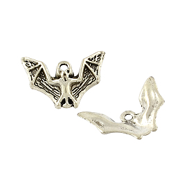 Honeyhandy Tibetan Style Alloy Bat Pendants, Cadmium Free & Lead Free, Antique Silver, 17x23.5x3mm, Hole: 2mm