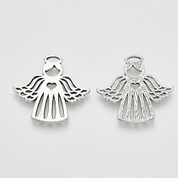 Honeyhandy Tibetan Style Alloy Pendants, Angel, Cadmium Free & Lead Free, Antique Silver, 27x27.5x1.5mm, Hole: 4x2mm