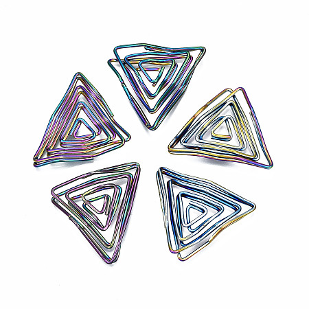 ARRICRAFT Eco-Friendly Iron Filigree Joiners Links, Cadmium Free & Lead Free, Twist Triangle, Multi-color, 33~34x35~36x6~10mm