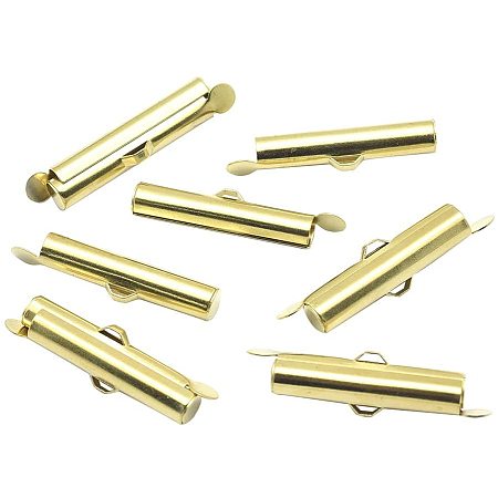 Arricraft 100pcs Slider End Clasps Tubes Terminators Jewelry Makig Cord Ends for Ball Chain Jewelry Makig, 6mm in Diameter, 26mm Long