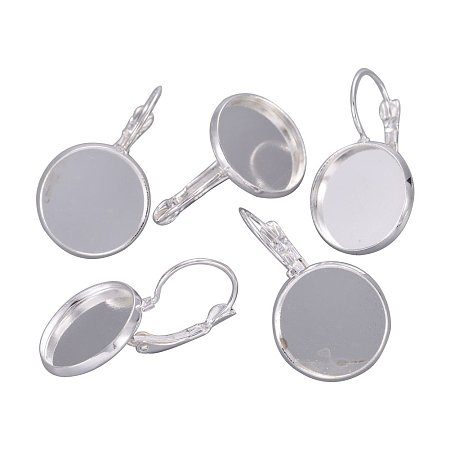 ARRICRAFT 200pcs Silver Brass Earring Components Lead Free Cadmium Free 25x18mm