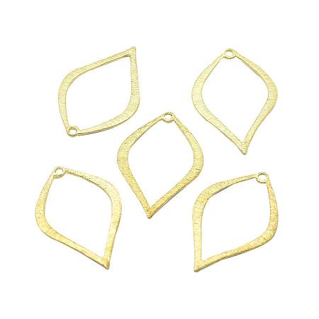 ARRICRAFT 50pcs Leaf Shape Open Bezel Charm Blank Frame Hollow Pendant with 2mm Hole for UV Resin Crafts Jewelry Making Golden