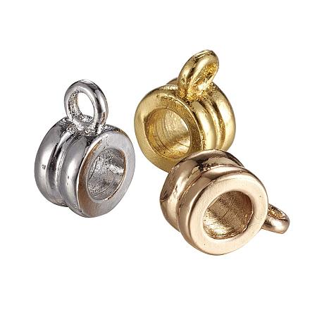 ARRICRAFT Brass Hanger Links, Long-Lasting Plated, Column, Lead Free & Cadmium Free, Mixed Color, 9.5x6.5x4mm, Hole: 2mm