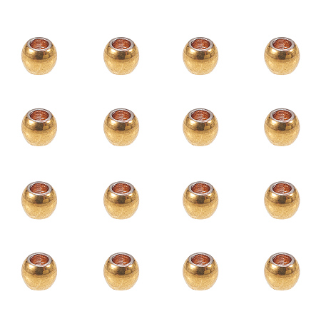 PandaHall Elite Size 2x1.5mm Golden Brass Flat Super Tiny Round Bead Spacers Lead Cadmium Free for Jewelry Making Findings