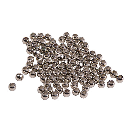 PandaHall Elite Size 2x1.5mm Platinum Brass Flat Super Tiny Round Bead Spacers Lead Cadmium Free for Jewelry Making Findings