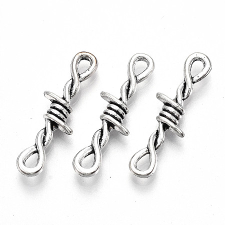 Honeyhandy Tibetan Style Alloy Links/Connector, Lead Free & Cadmium Free, Knot, Antique Silver, 33.5x10x4mm, Hole: 3.5x2mm, about 310pcs/500g