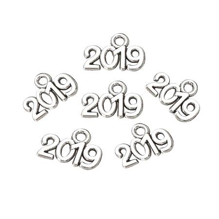ARRICRAFT 1000g Tibetan Style Alloy Pendant Charms, Number 2019 Metal Beads for DIY Jewelry Making, Antique Silver