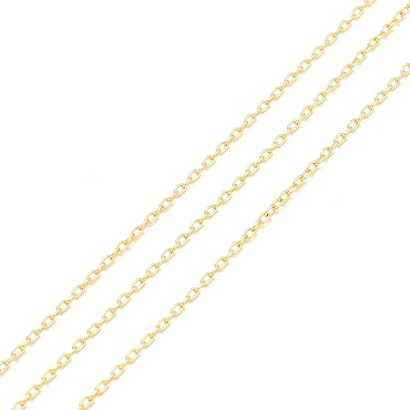 Honeyhandy 3.28 Feet Brass Cable Chains, Long-Lasting Plated, Cadmium Free & Lead Free, Soldered, Real 18K Gold Plated, 2x1.5x1mm