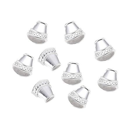 ARRICRAFT About 20pcs Tibetan Style Alloy Bead Caps for Bracelet Necklace Earrings Jewelry Making Crafts, Trapezoid, Apetalous, Lead Free & Cadmium Free, Silver, 16x16x8mm, Hole: 3x6mm, Hole: 5.5x13mm