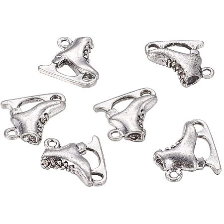 Arricraft About 20pcs Tibetan Style Alloy Pendants Antique Silver Charms Ice Skates Shape Pendants for Necklace Jewelry Making Accessories 18x16x5mm, Hole 2mm