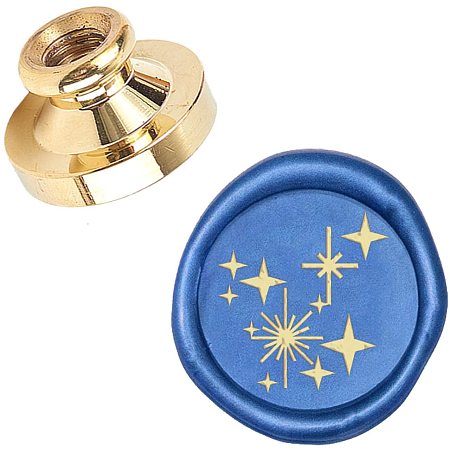 CRASPIRE Wax Seal Stamp Head Replacement Four-Pointed Star Removable Sealing Brass Stamp Head Olny Replacement Brass Head for Creative Gift Envelopes Invitations Cards Decoration