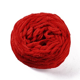 Honeyhandy Soft Crocheting Yarn, Thick Knitting Yarn for Scarf, Bag, Cushion Making, Red, 7~8mm, 65.62 yard(60m)/roll