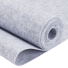 BENECREAT Polyester Felt, Fabric, Rectangle, Light Grey, 40x0.1cm, 3m/roll