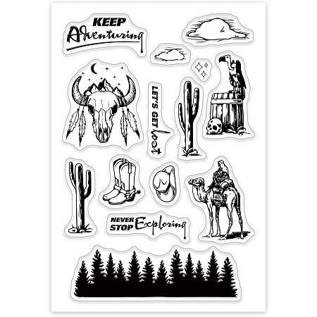 GLOBLELAND Keep Adventure Clear Stamps Silicone Stamp Seal for Card Making Decoration and DIY Scrapbooking