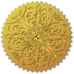 CRASPIRE Embossed Foil Certificate Seals Flower Pattern Self Adhesive Embossed Seals Gold Stickers 100pcs Medal Decoration Labels for Envelopes Diplomas Certificates Awards Graduation