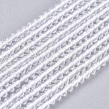 Arricraft Glass Beads Strands, Imitation Quartz, Faceted, Round, Clear, 2mm, Hole: 0.5mm,  about 175pcs/strand, 14.9 inches(38cm)