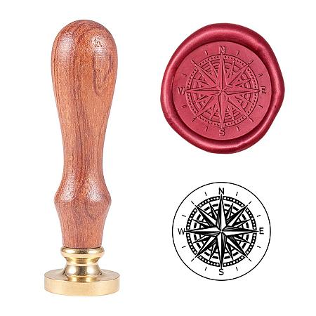 PH PandaHall Compass Wax Seal Stamp Vintage Retro Sealing Stamp for Embellishment of Envelopes, Party Invitation, Wine Packages, Gift Packing, Greeting Card