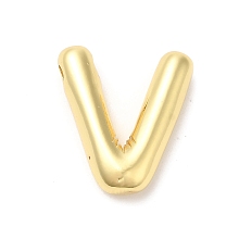 Honeyhandy Eco-Friendly Rack Plating Brass Pendants, Long-Lasting Plated, Lead Free & Cadmium Free, Real 18K Gold Plated, Letter Charm, Letter V, 21~23x13~26x4.5~5.5mm, Hole: 2.5~3.5x1.5~2mm