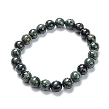 Honeyhandy Natural Kambaba Jasper Stretch Beaded Bracelets, Round, Inner Diameter: 2-1/8 inch(5.5cm), Beads: 8~9mm