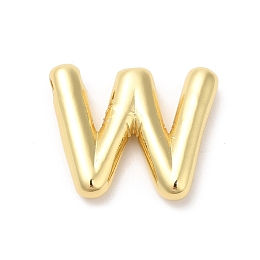 Honeyhandy Eco-Friendly Rack Plating Brass Pendants, Long-Lasting Plated, Lead Free & Cadmium Free, Real 18K Gold Plated, Letter Charm, Letter W, 21~23x13~26x4.5~5.5mm, Hole: 2.5~3.5x1.5~2mm