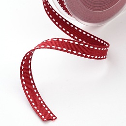 Honeyhandy Grosgrain Polyester Ribbon, Christmas Ribbon for Gift Packings, Red, 3/8 inch(9mm), about 100yards/roll(91.44m/roll)