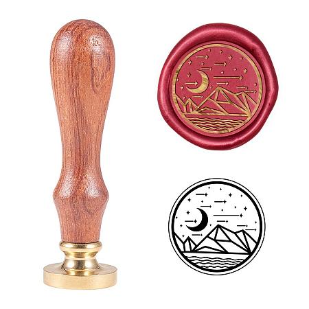 PH PandaHall Wax Stamp, Moon Mountain Wax Seal Sealing Stamp for Embellishment of Envelopes, Party Invitation, Wine Packages, Gift Packing, Greeting Cards