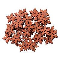 ARRICRAFT 100pcs Lacquered Snowflake Shape Design DIY Wooden Buttons for Scrapbooking Craft DIY, Saddlebrown, 18mm