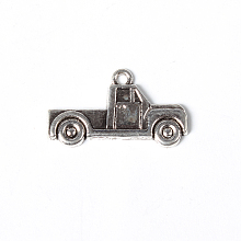 Honeyhandy Tibetan Style Alloy Pendants, Lead Free and Cadmium Free, Pick Up Truck Charms, Antique Silver Color, Size: about 15mm long, 26mm wide, 2mm thick, hole: 1.5mm