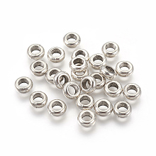 Honeyhandy Alloy Spacers Beads, Rondelle, Lead Free and Cadmium Free, Antique Silver, 7mm diameter, 3mm thick, hole: 4mm