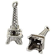 Pandahall Elite 50pcs Eiffel Tower Charms Antique Silver Tibetan Alloy Pendants Lead Free & Cadmium Free for Bracelets Jewelry Crafts Making Accessories 24x8x7mm