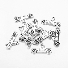 Honeyhandy Tibetan Style Alloy Pendants, Pick Up Truck Charms, Lead Free and Cadmium Free, Antique Silver Color, Size: about 15mm long, 26mm wide, 2mm thick, hole: 1.5mm