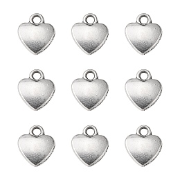 Honeyhandy Tibetan Style Alloy Charms, Lead Free and Cadmium Free, Antique Silver, Heart, about 12mm long, 10mm wide, 2.5mm thick hole: 2mm