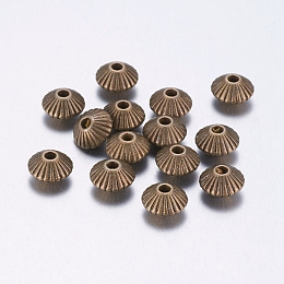 Honeyhandy Tibetan Style Alloy Spacer Beads, Lead Free & Cadmium Free, Bicone, Antique Bronze, 7.5x4.6mm, Hole: 1mm