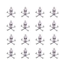 ARRICRAFT 20pcs Antique Silver Tibetan Style Pirate Style Skull Pendant Size 24x21x4mm