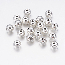 Honeyhandy Tibetan Style Alloy Beads, Round, Antique Silver, Lead Free & Cadmium Free, 5X6X6mm, Hole:1.5mm