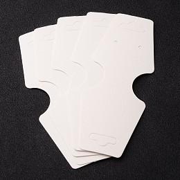 Honeyhandy Paper Display Card, White, Used For Necklace, Bracelet and Mobile Pendant, About 12.2cm long, 45mm wide