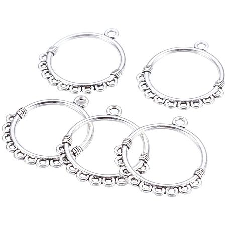 Pandahall Elite 100pcs Alloy Ring Chandelier Component Links Antique Silver Charm Links for Necklace Dangle Earring Making