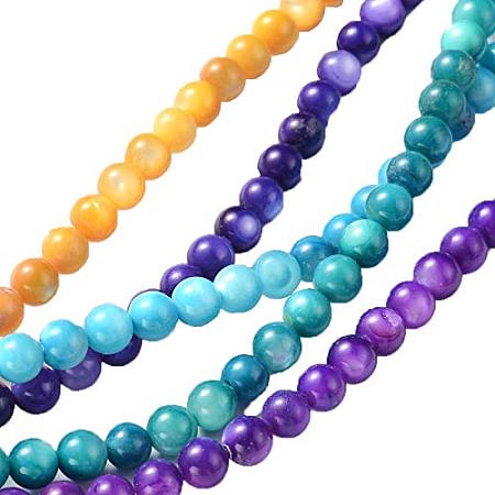 ARRICRAFT 20 Stands 1440pcs Mixed Color Round Shell Beads Strands Seashells Gemstone Beads for Necklace, Bracelet, Jewelry Making, Home and Wedding Decor(15.5